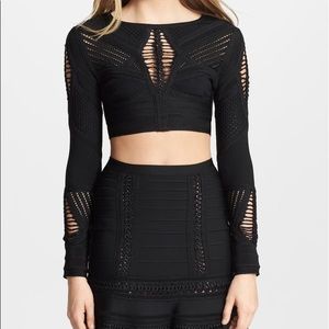 Herve Leger crocheted Crop top